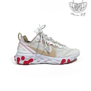 Nike / React Element 55 Sneaker / Size 6.5 / White Red Color